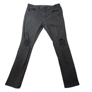 Empyre Jeans Mens 38x32 Black Recoil Slim Fit Distressed Denim Skater Y2K